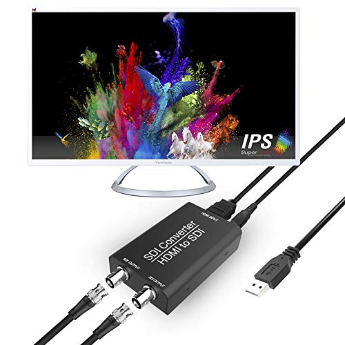 HDMI to SDI Converter,ABLEWE HDMI to 3G-SDI/HD-SDI/SDI Audio and Video Converter with Dual SDI Output for Monitors Home Theater …