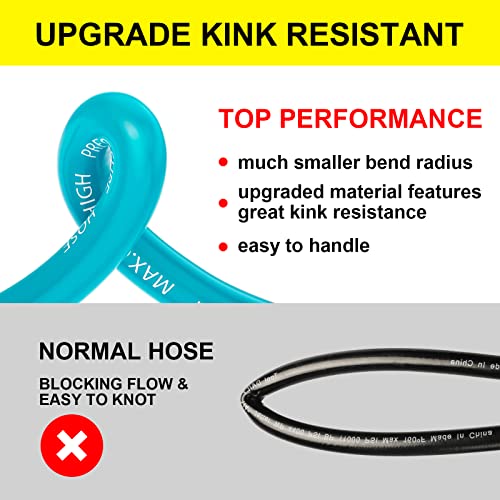 Pohir Pressure Washer Hose 50Ft, Upgarde Kink Resistant Super Flexible Replacement Hose, 4000 Psi High Pressure Power Washing Hose With M22 To 3/8 Quick Connect And M22 Extension Adapter #TOP1