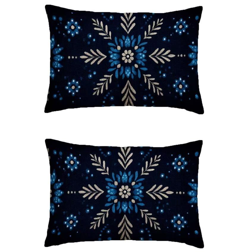 Housse coussin exterieur bleu lin boheme pour sublimer le mobilier de votre patio