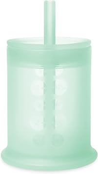 Olababy Silicone Training Cup with Straw Lid Bundle 5oz Mint + 5oz Lilac