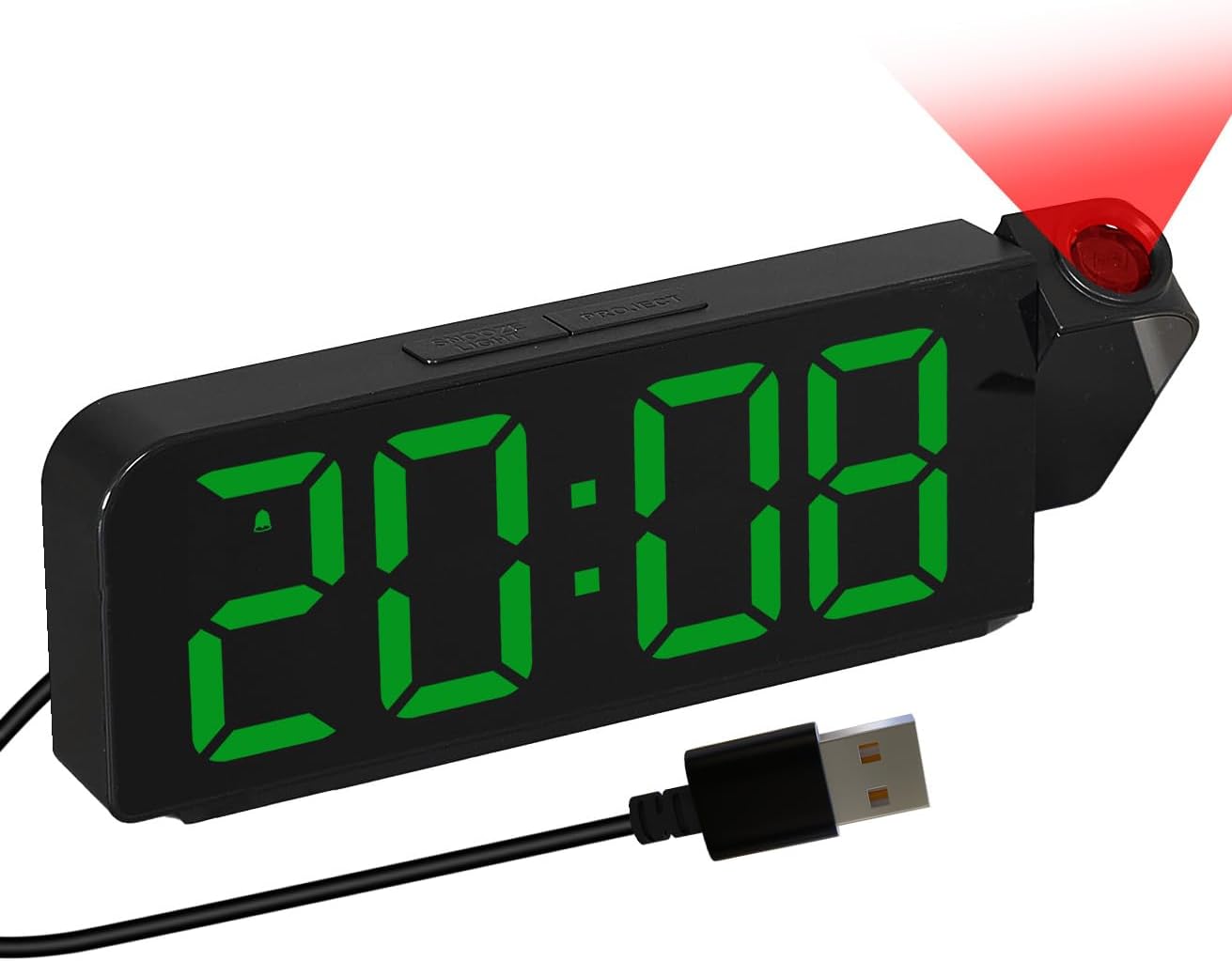 321Wasay Projection Alarm Clock, Digital Alarm Clocks Bedside, Led ...