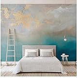 YFXGSTLI Murale Astratto Blu Mare Oro Murale 3 D Foto Carta da Parati A Mano Pittura A Olio della Parete della Casa Decorazione Murale Formato Personalizzato