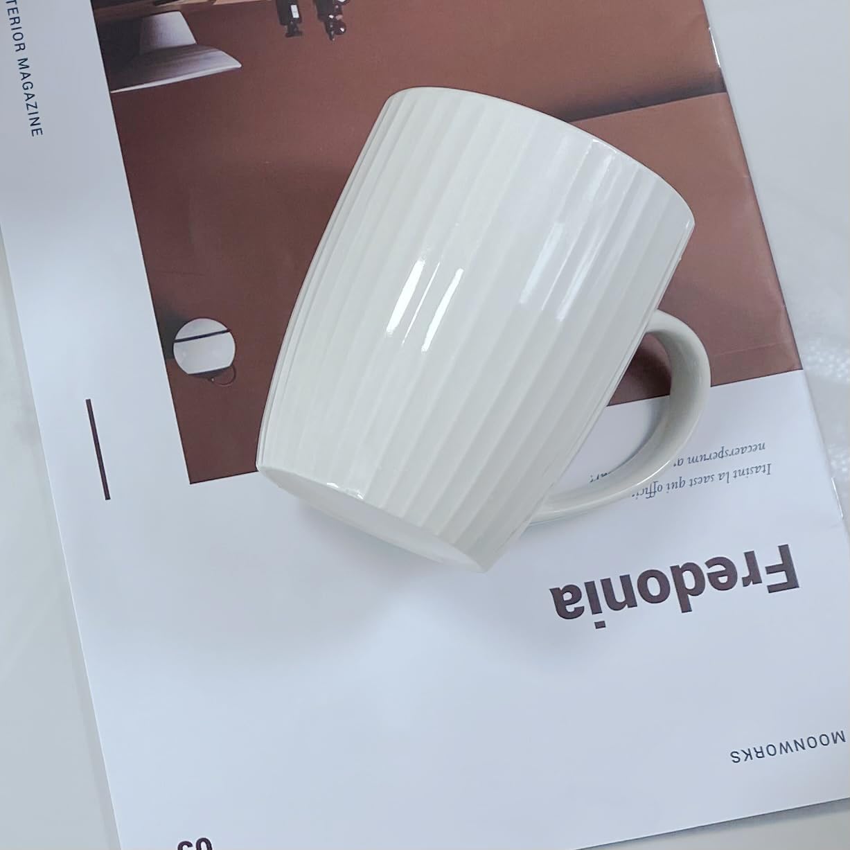 Porcelanowe kubki 325 ml, zestaw 6 kubków do kawy na herbatę, mleko, gorące kakao, białe