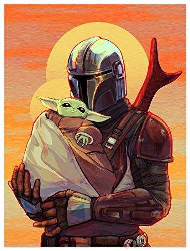 FUNHUA The Mandalorian Baby Yoda Poster Unframed Star Wars Canvas Wall Art Decor Memorabilia Gifts for Guys