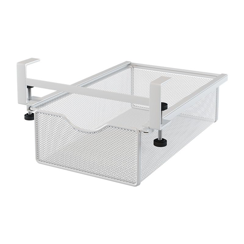 voocye 後付け引き出し テーブル下収納ラック デスク下 収納 引き出し 後付け 机下 穴あけ不要 小物入れ 事務用品/文房具/リモコン/アクセサリー 収納(ホワイト)