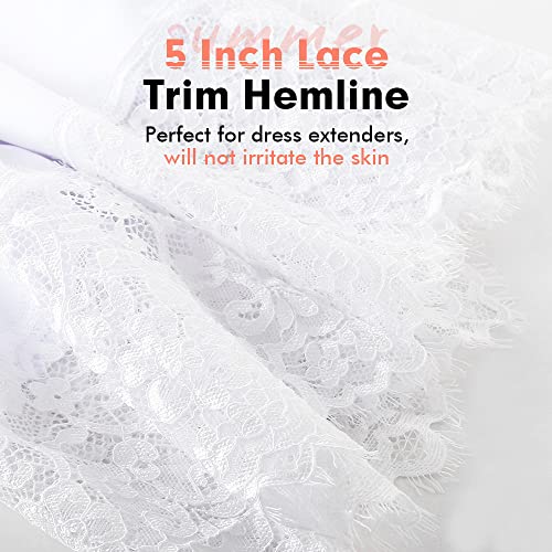 Image of MANCYFIT Half Slips for Women Underskirt Dress Extender Lace Trim Knee Length Midi Skirt