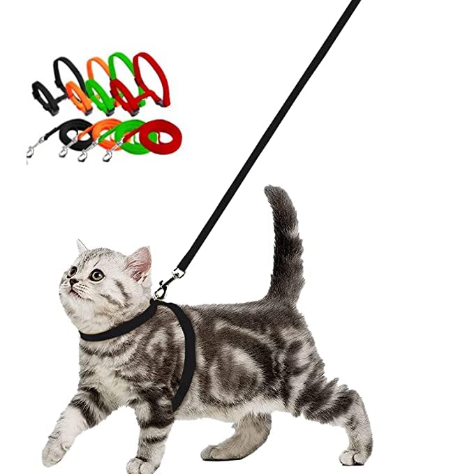 SPYNET Pets Nylon Leash with Adjustable & Durable Full Body Harness Set for Cats - Black (B0BJQGDSRH) Amazon Price History, Amazon Price Tracker