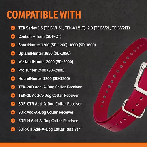 Sangle de collier de 2,5 cm ajustable imperméable rouge - 7