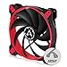ARCTIC BioniX F140 - 140 mm Ventola da Gioco PWM PST, PWM Sharing Technology, Regolatore RPM in Sincrono, Ventilazione 200-1800 RPM, 0,6 Sone - Rosso