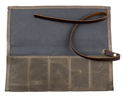 Image of BARTON WATCH BANDS Canvas Watch Roll Travel Case - Waxed Canvas Watch Pouch & Band Storage - Ideal for Travelling or Home Use, Carrier Case & Travel Roll.