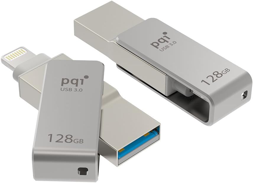iConnect Mini [Apple MFi] 128 GB Mobile Flash Drive w/Lightning Connector for iPhones iPads Mac & PC USB 3.0 (Iron Gray)