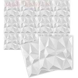 Paneles Prefabricados Para Muros Acepunch Nuevo 12 Piezas of blanco 30CM X 30CM Paneles de parojo 3D de PVC Impermeable con textura de diseño de diamante para decoración de interiores de oficina o estudio en casa AP1216