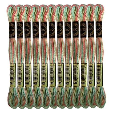 Magical Color Variegated Cross Stitch Thread Color Variations Embroidery Floss Pack, 8.7-Yard, Wildflowers, Pack of 12 Skeins Cover