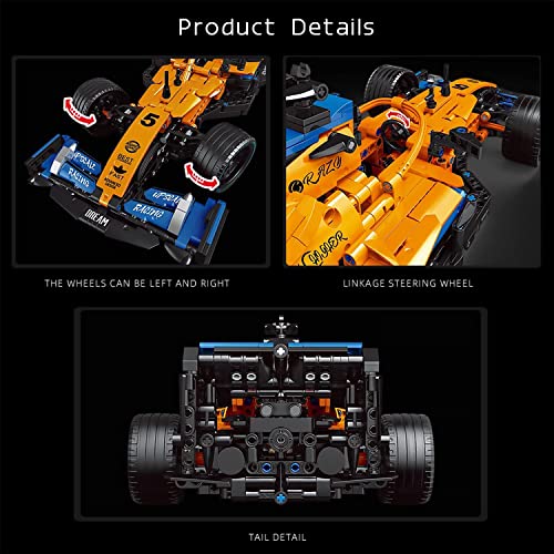 NEWRICE Formel 1 Rennwagen-Bauspielzeugsets Kit,MOC Modellauto im Maßstab 1:12,Sammelbares F1-Rennwagen-Spielzeug,für… – Bild 6