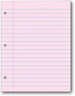 School Smart 3-Hole Punched Filler Paper, 8-1/2 x 11 Inches, Pink, 100 Sheets - 087155