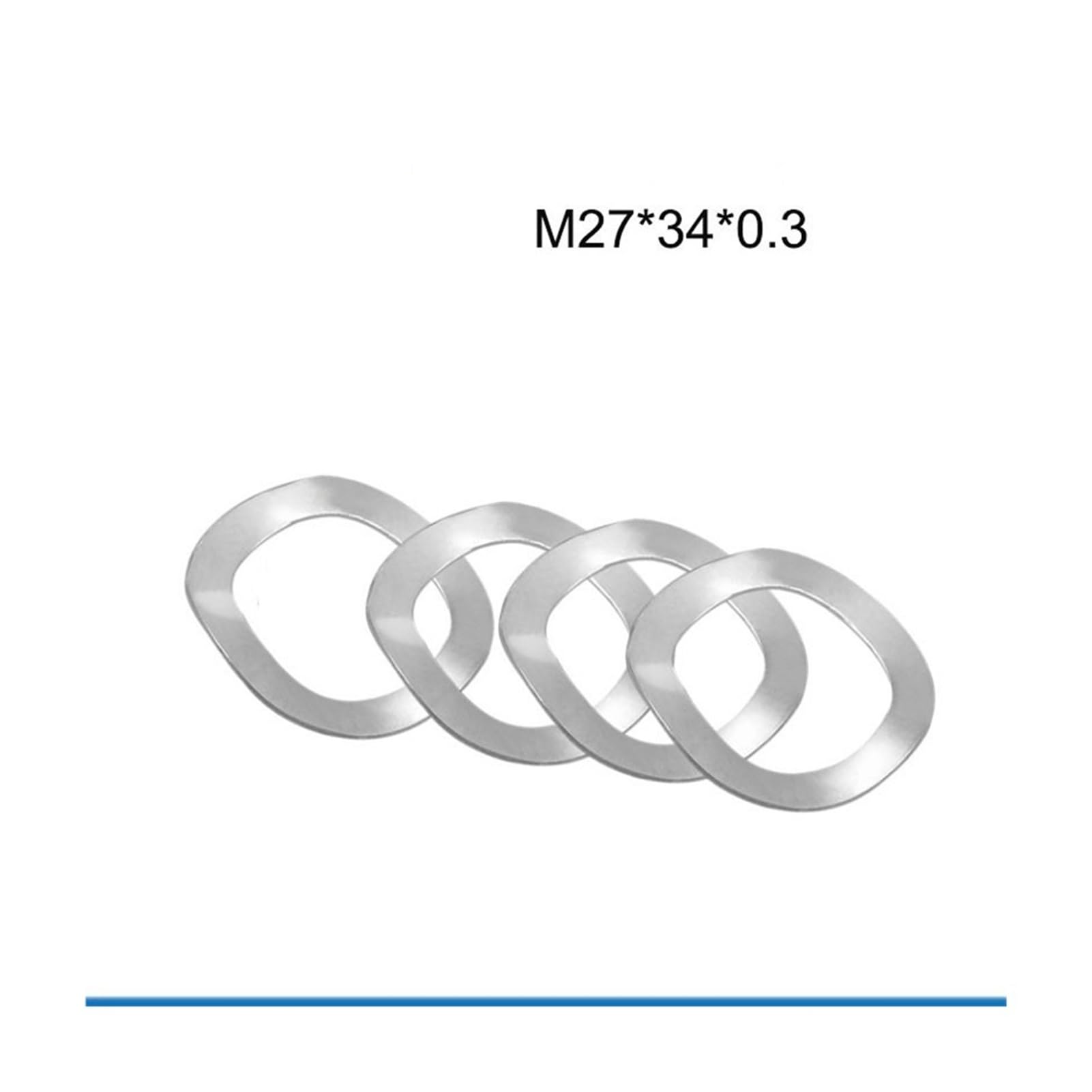 Kangsiyu 10PCS 304 Stainless Stee Three Wave Crest Type Spring Washer M27*34 * 0.3 Wave Washer Spring Crinkle Washers