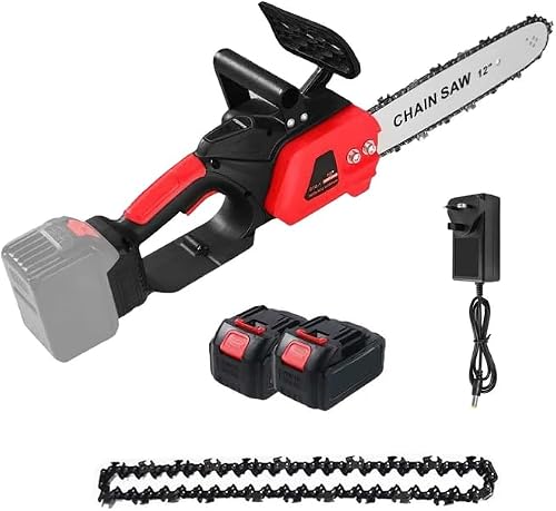 12" Electric Chainsaw, 3500W Cordless Chainsaw with 2 x 4.0Ah Batteries, Tool-Free Chain Tension, Auto Oiling, Brushless Chainsaw for Tree Felling, Firewood Cutting, Pruning