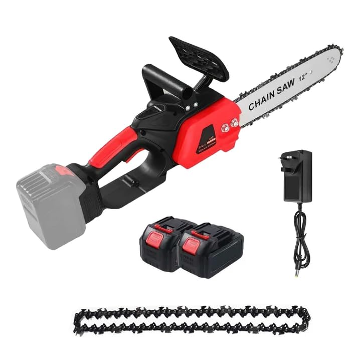 12" Electric Chainsaw, 3500W Cordless Chainsaw with 2 x 4.0Ah Batteries, Tool-Free Chain Tension, Auto Oiling, Brushless Chainsaw for Tree Felling, Firewood Cutting, Pruning