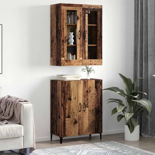 Aparador de madera de 2 piezas con amplio espacio de almacenamiento 5