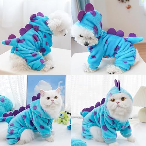 Dinosaur Pet Costume Hooded Jumpsuit for Small Dogs & Cats