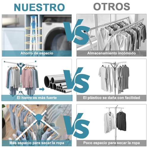 Review de Rack secador de ropa ajustable tabla con los diez mejores. 2 Imagen adicional