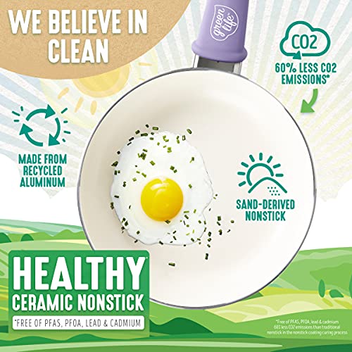 GreenLife CC001792-001 Soft Grip Healthy Ceramic Nonstick, Lavender 2 Gallery Image GreenLife CC001792-001 Soft Grip Healthy Ceramic Nonstick, Lavender 2 Gallery Image