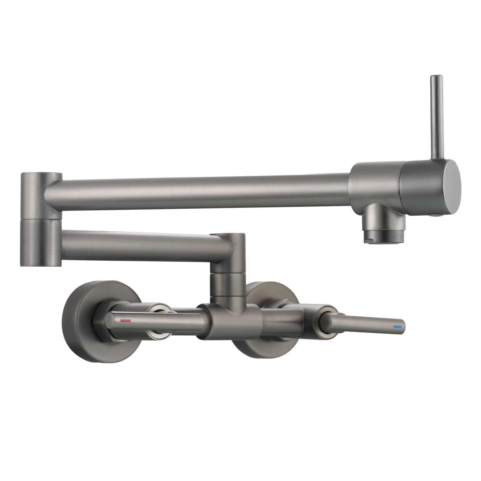 Robinet de cuisine rabattable mitigeur mural anti-encombrement laiton gris