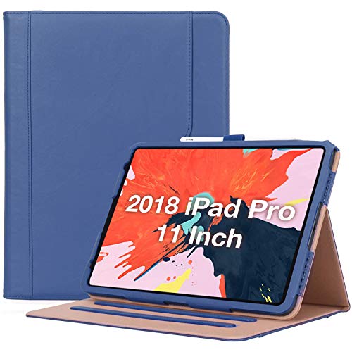 ProCase Case for iPad Pro 11 Case 2018 Old Model, Vintage Stand Folio Cover Protective Case for iPad Pro 11 Inch 2021 Release, Support Pencil Charging -Navy