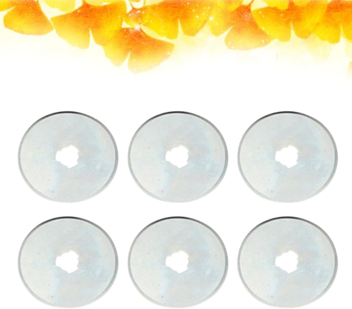 Holibanna 6pcs 45mm Rotary Cutter Replacement Blades for Leather and Paper Cutting, Precise Cutting with Sturdy Iron Material, for School and Shop Use, Includes Silver Case