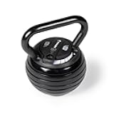 10 LB-40 LB Adjustable Kettlebell Weight Set, 6 Drop Cast Iron Plates, Full Body Exercise Home Gym, Weightlifting, Conditioning, Strength and Core Training for Men and Women