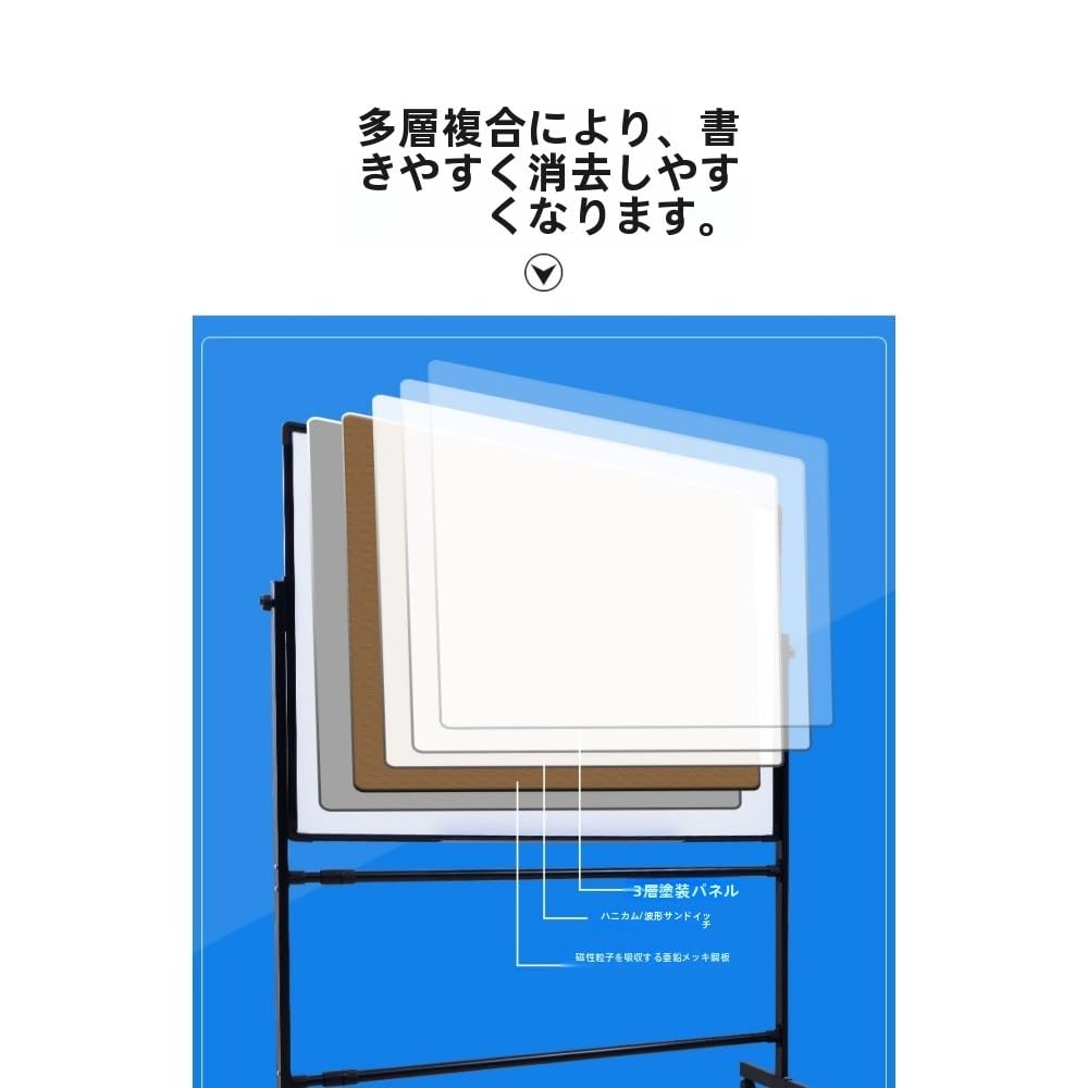 両面脚付きホワイトボード 2016ホワイトボード マーカー 脚付き 縦長
