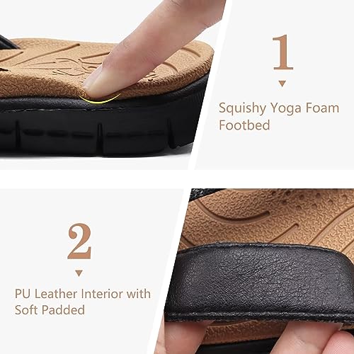 Image of KuaiLu Casual Flip Flops for Women Lightweight Cushion Summer Beach Sandals