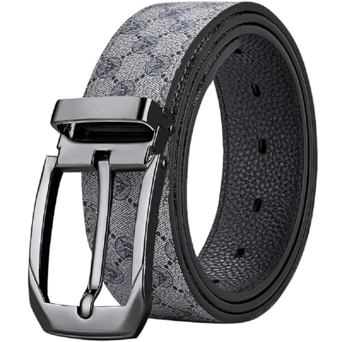 VANNANBA Designer Belts for Men,Leather Dress Casual Belt with Single Prong Buckle