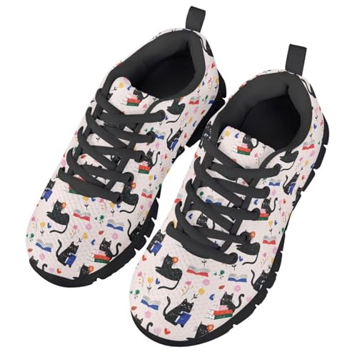 SYtrade Girls Tennis Sneakers Lightweight Athletic Running Walking Sports Shoes Black Sole3