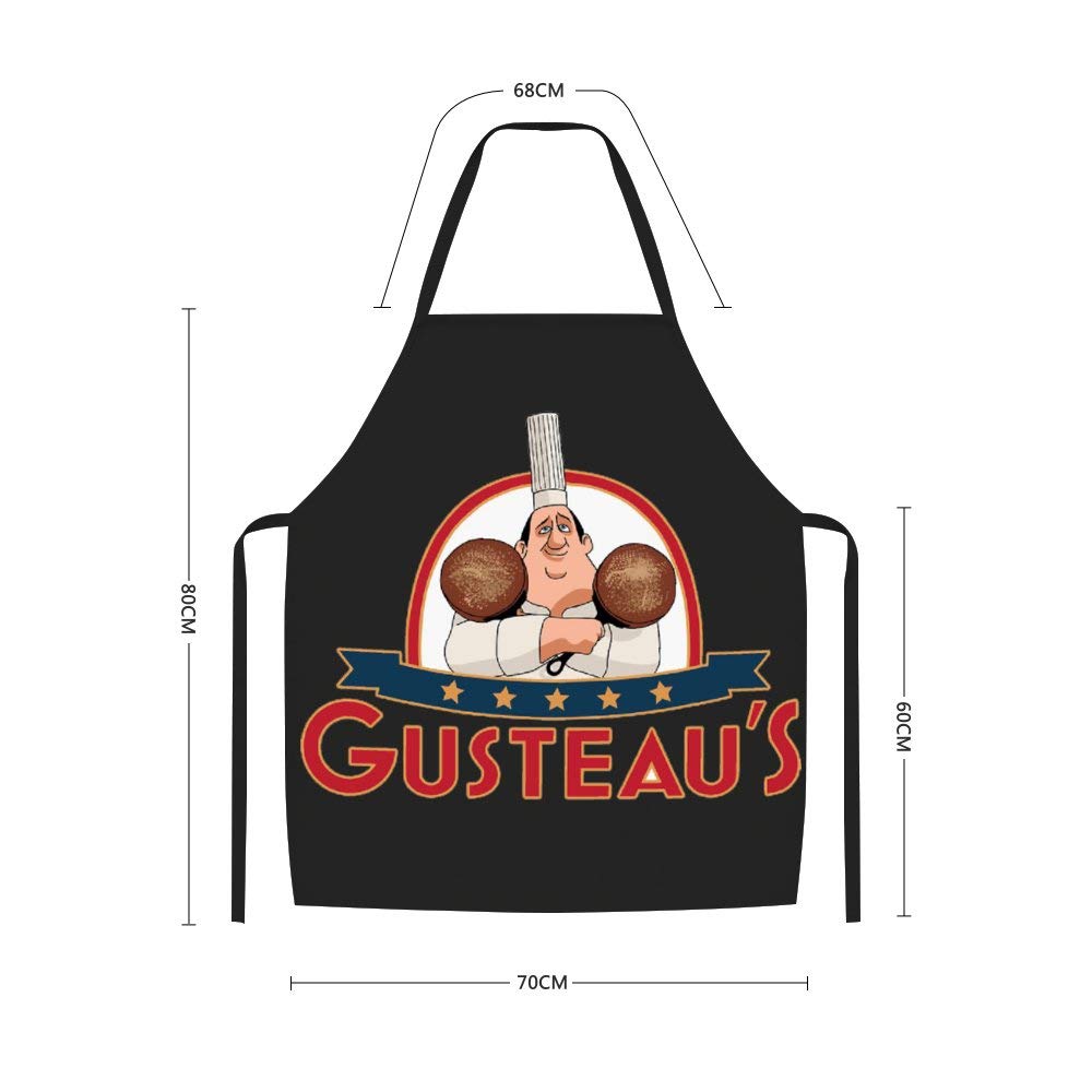 VinMea Funny Kitchen Apron, Gusteau's Anyone Can Cook - Ratatouille Adult Apron with Black Border
