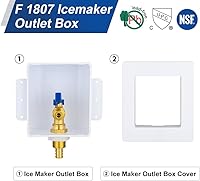 Vista 4 de EFIELD Caja de salida para máquina de hielo premium, entrada Pex de crimpado de 1/2 pulgada con válvula de bola de 1/4 vuelta instalada (Pex Crimp)