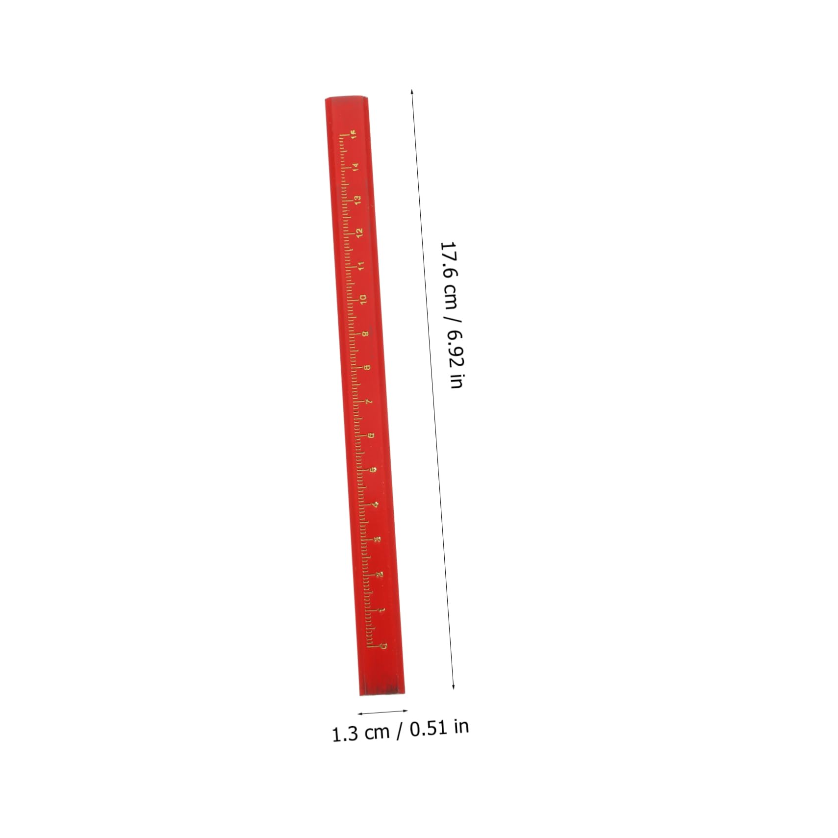STOBOK Crayon de Charpentier Octogonal Lot de 50, avec Échelle Rouges