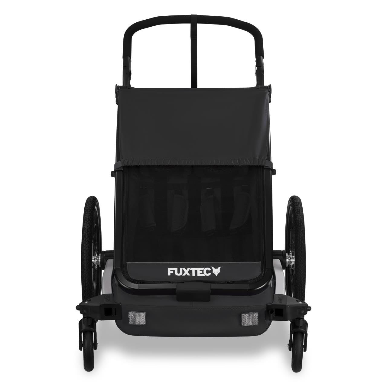 Fuxtec FX-FA1 Carrello rimorchio per Bici Sportfux 2 Posti, Pieghevole con Protezione Pioggia e Sole