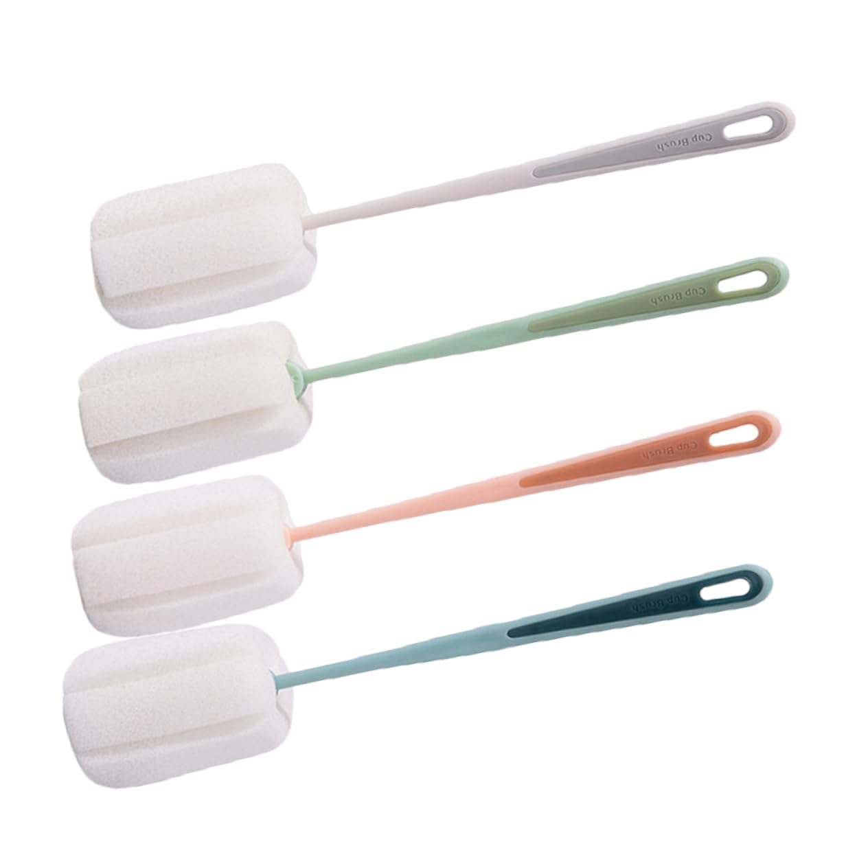 TOPBATHY 20 Pz Pennello con tazza in spugna a manico lungo scrub per la pulizia spazzola per pulire il bicchiere di vino Palmare spazzola per la pulizia spazzola per fessure