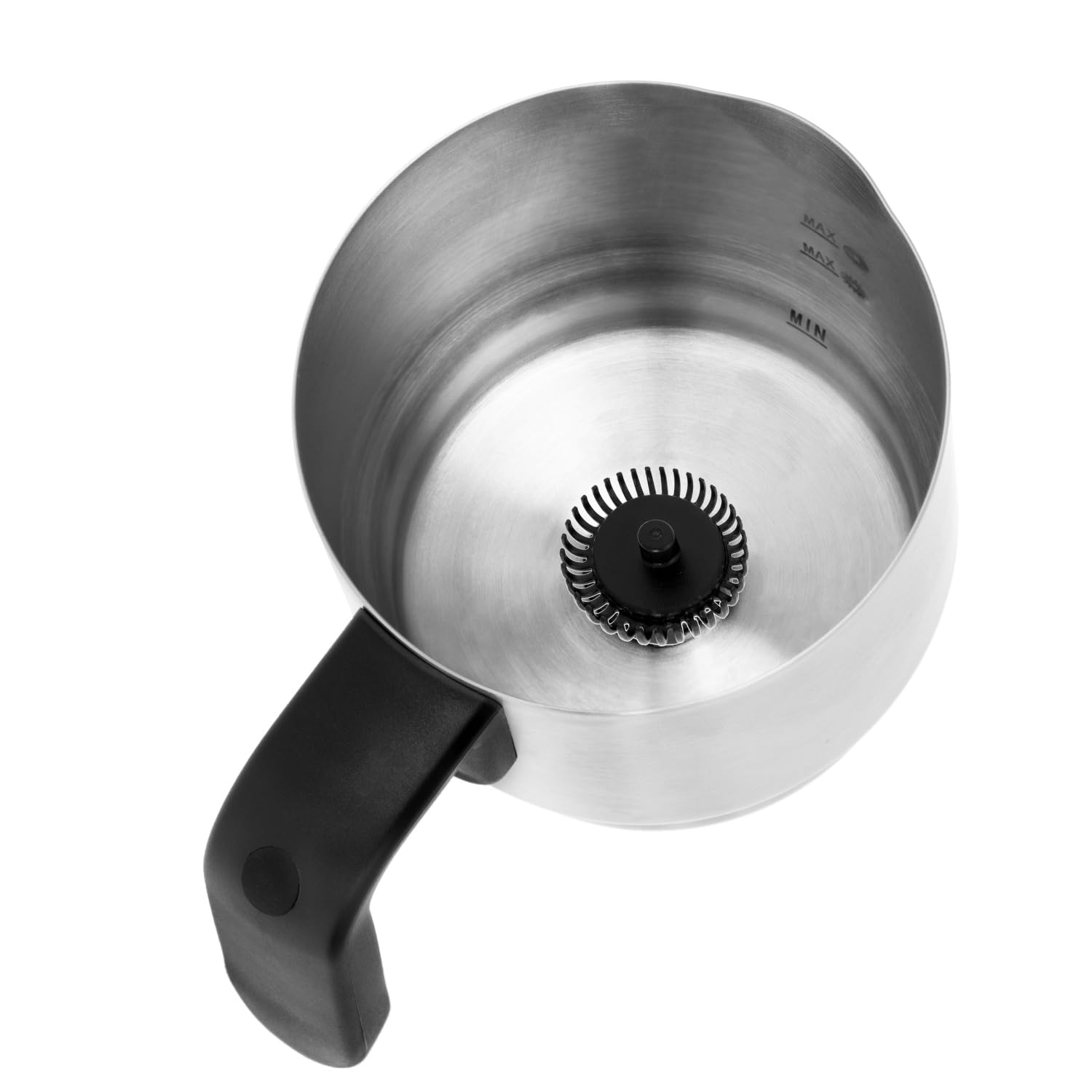 Camry CR4498 Espumador de Leche Automático Batidor de leche Eléctrico, Calentador Leche 350 ml, Hace Espuma en Caliente/Frío, Tapa Transparente, Jarra Inalámbrica Acero Inoxidable, 1000W