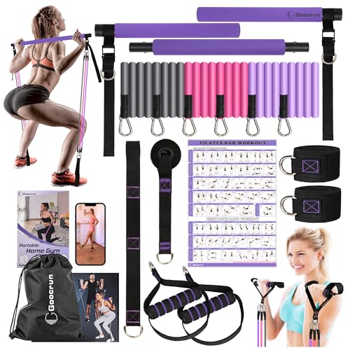 Multifunktionales Pilates Bar Kit Home Gym Widerstandsbänder Set mit...