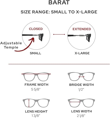 Miniatura 5 de Clic Slastik - Lentes de lectura magnéticos con bloqueo de luz azul, banda plegable suave, lectores de computadora con templo Adj, Barat (S-XL)