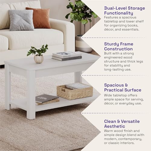 Image of Wakefit Armon Engineered Wood Coffee Table - Frosty White