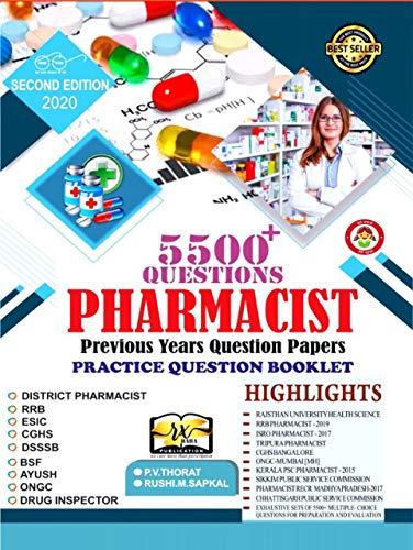 SBI Pharmacist Subjectwise Professional and Non professional Previous Years Question Papers 5500+ MCQ by P.V.THORAT