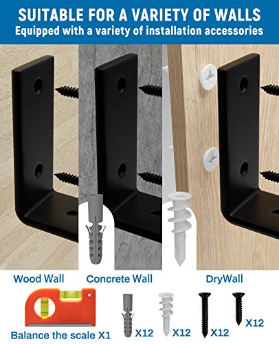 Leopo 12 Inch Shelf Bracket For Diy Floating Shelf, 1/5 Inch Thick Heavy Duty Bracket thumb #4