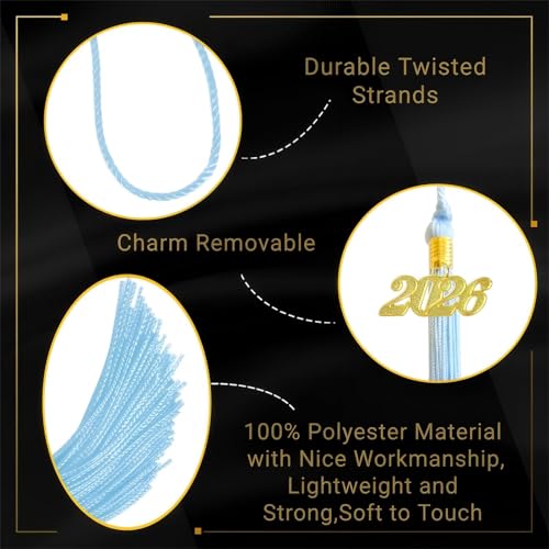 Image of 2026 Tassel Graduation,Light Blue Tassel 2026 for Grad Cap and Graduation Ceremony Accessory Decoration