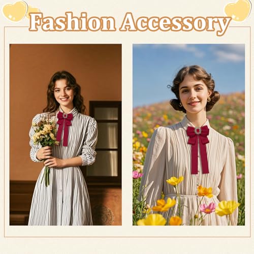 Image of Womens Bow Tie Adjustable Rhinestone Bowtie for Women Ladies Girls Pre-tied Womens Tie for Shirt Suit Uniform