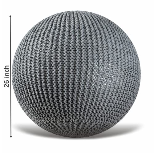 Art Pinecone Yoga Ball Cover,Handmade Cotton Ball Cover For Yoga Ball Chair,Exercise Ball,Birthing Ball,Stability Ball,Fitness Ball,Balance Ball, Pilates Ball(65 Cm/26" Stone Grey) #TOP4