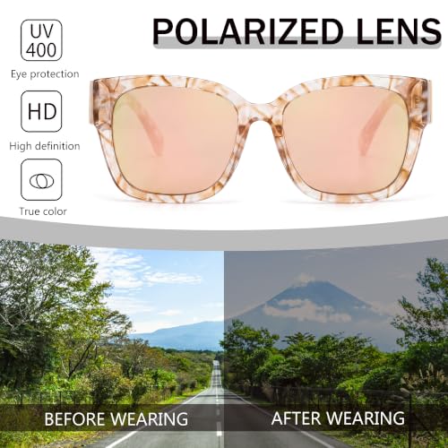 Image of SIPHEW Fit Over Glasses for Women&Men - Mirrored Sunglasses Polarized