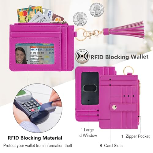 Image of KNGITRYI Wristlet Wallet for Women,RFID Keychain Wallet with Beaded Strap